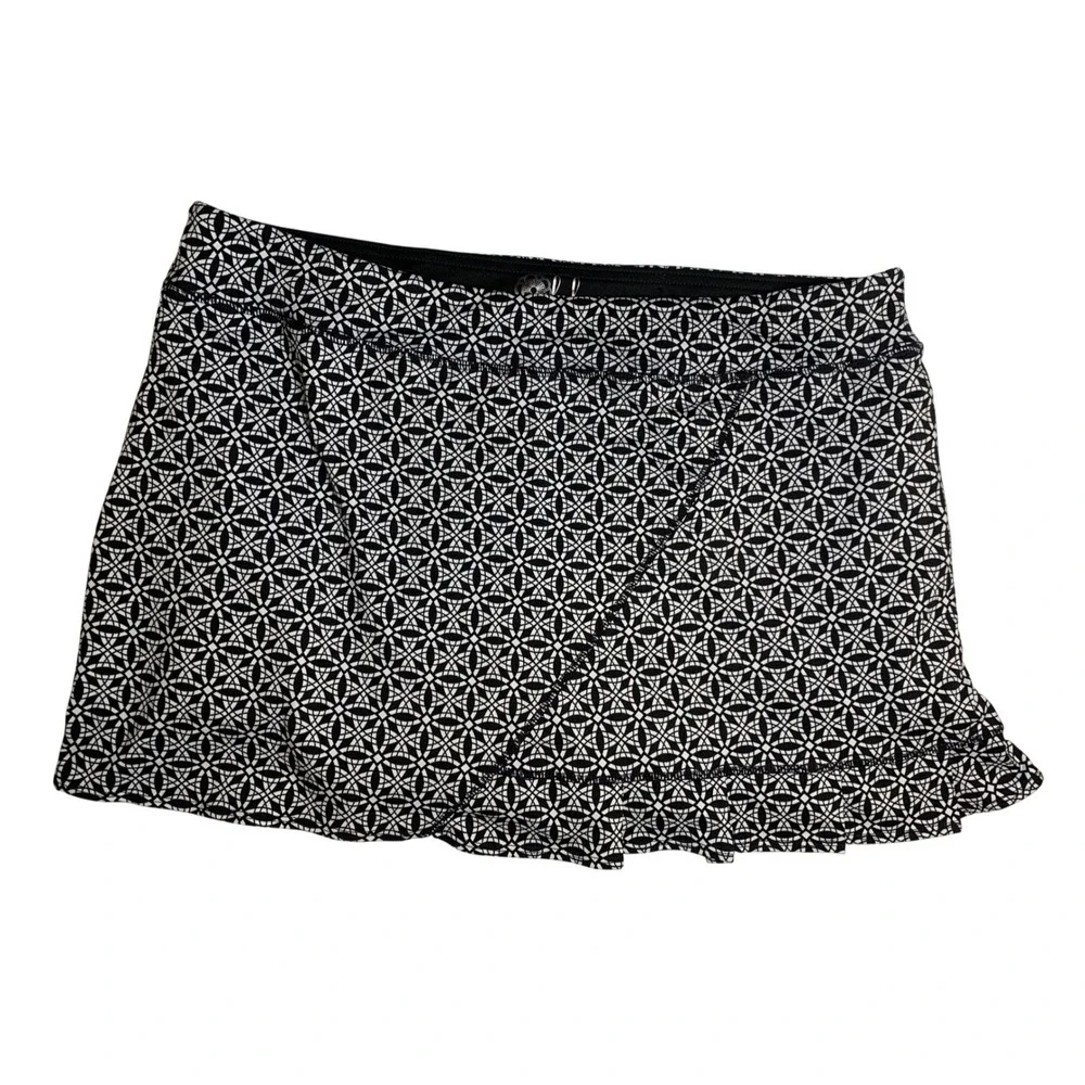 Lola Womens Black White‎ Geometric Athletic Skort Size XXL Tennis Golf Running